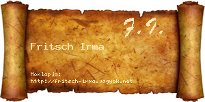 Fritsch Irma névjegykártya